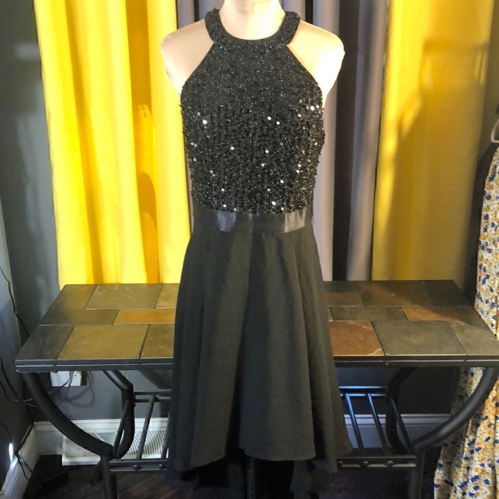 Dressystar Women's Bi-level Sequined Halter Cocktail Party Dress size Medium
